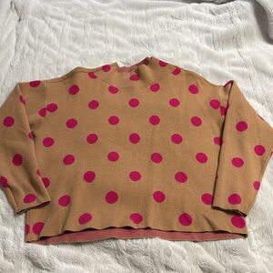 Anthropologie / Maeve Carys Sweater Pink Polka Dot
